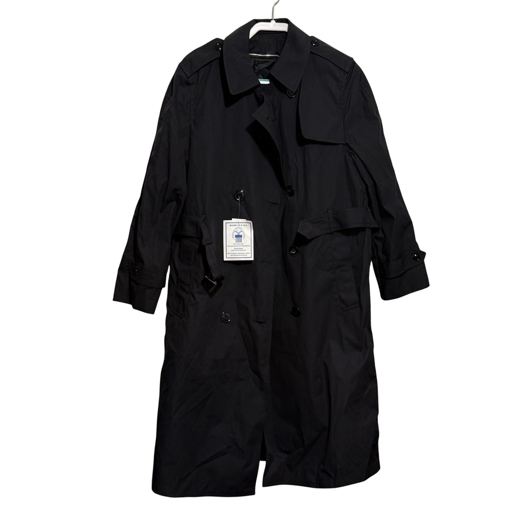 Garrison‎ Collection All Weather Army Coat Women 14R Black Removable Liner NWT